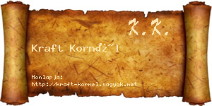 Kraft Kornél névjegykártya